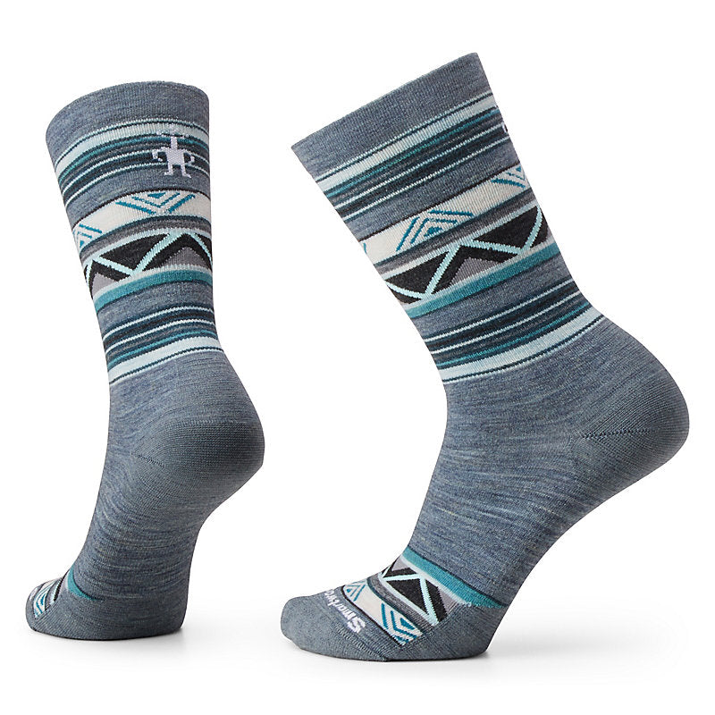 Smartwool Everyday Zig Zag Valley Zero Cushion Crew Sock Pewter Blue