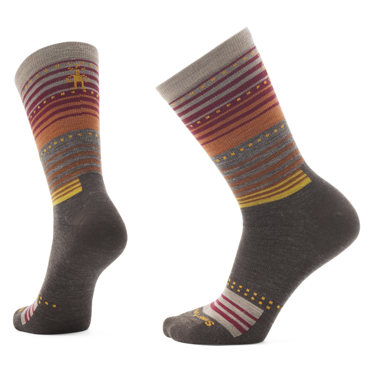 Smartwool Everyday Stitch Stripe Crew Sock - Chestnut Chestnut