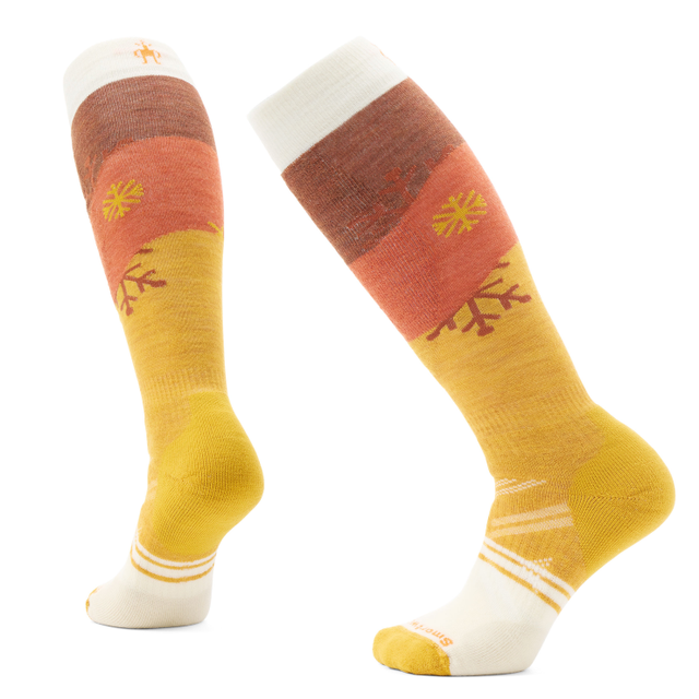 Smartwool Women's Ski Full Cushion Snowpocalypse Pattern Over-the-Calf Sock - Honey Gold Honey Gold