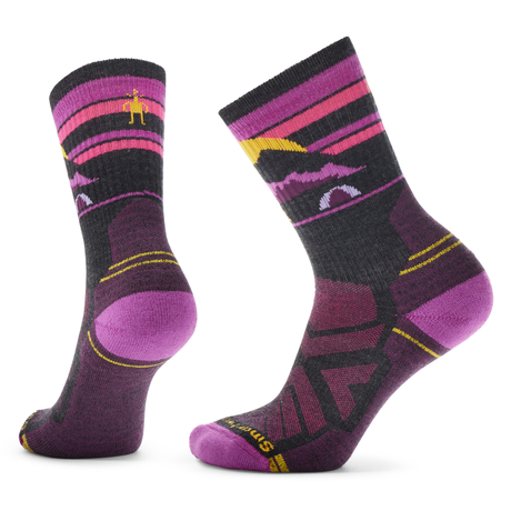 Smartwool Women's Hike Light Cushion Mountain Moon Crew Sock - Charcoal Charcoal