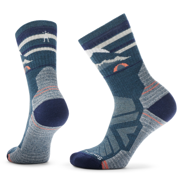 Smartwool Women's Hike Light Cushion Mountain Moon Crew Sock - Twilight Blue Twilight Blue