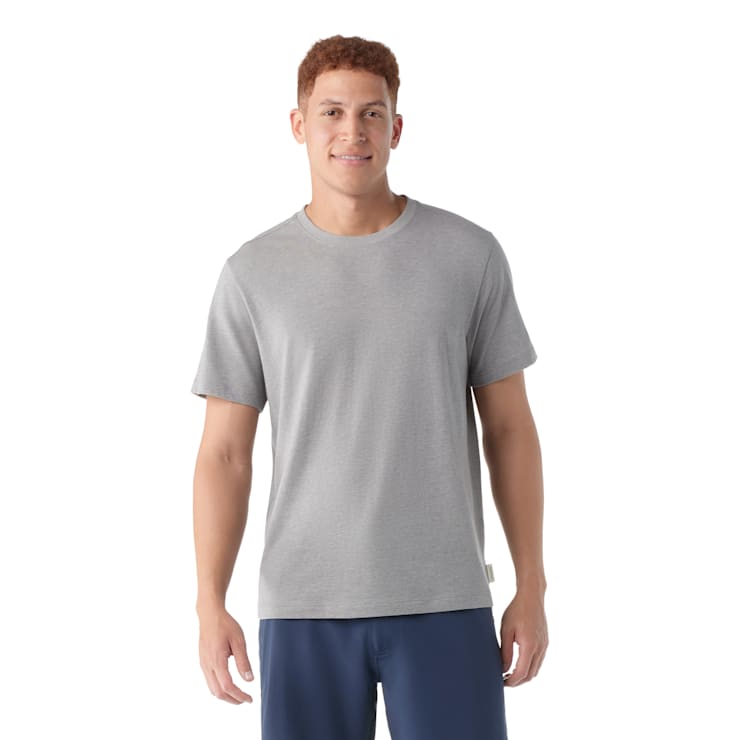 Smartwool Mens Perfect Crew Short Sleeve Tee - Light Gray Heather Light Gray Heather