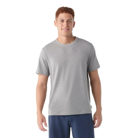 Smartwool Mens Perfect Crew Short Sleeve Tee - Light Gray Heather Light Gray Heather