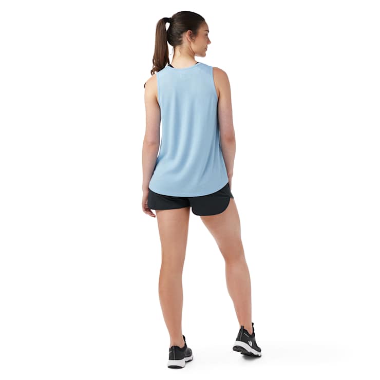 Smartwool Womens Active Mesh High Neck Tank - Serene Blue Serene Blue