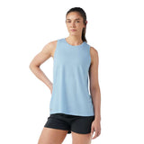 Smartwool Womens Active Mesh High Neck Tank - Serene Blue Serene Blue