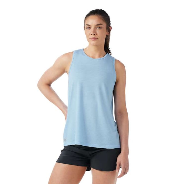Smartwool Womens Active Mesh High Neck Tank - Serene Blue Serene Blue