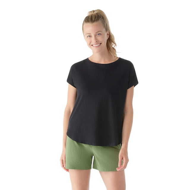 Smartwool Womens Short Sleeve Swing Top - Black Black