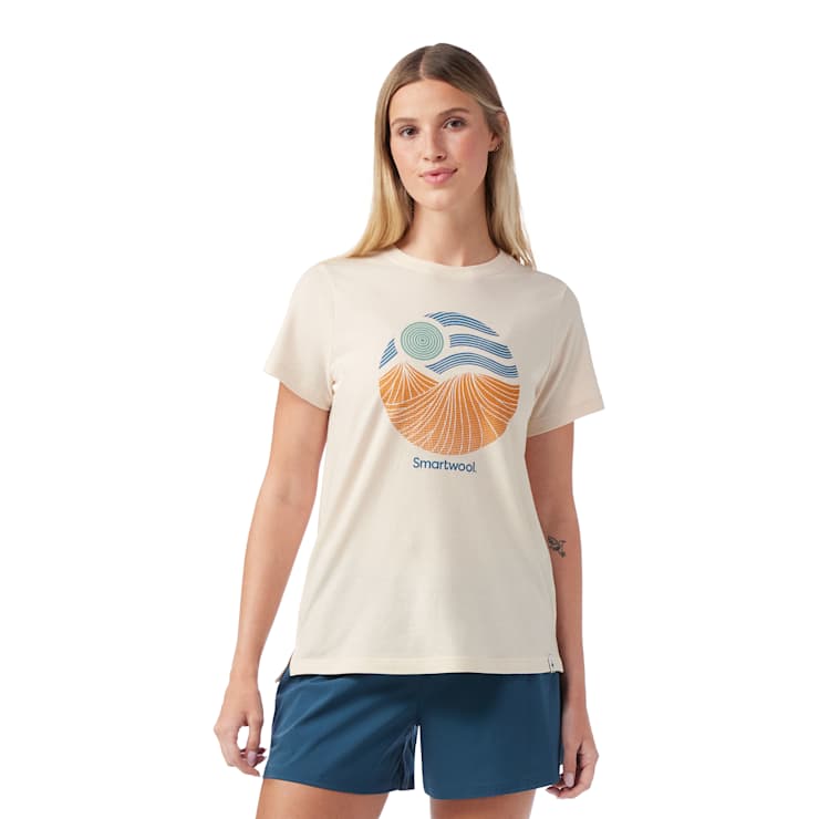Smartwool Womens Horizon View Short Sleeve Graphic Tee - Almond Almond