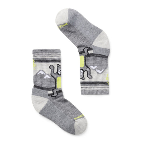 Smartwool Kids' Hike Light Cushion Hiking Bear Crew Sock - Medium Gray Medium Gray