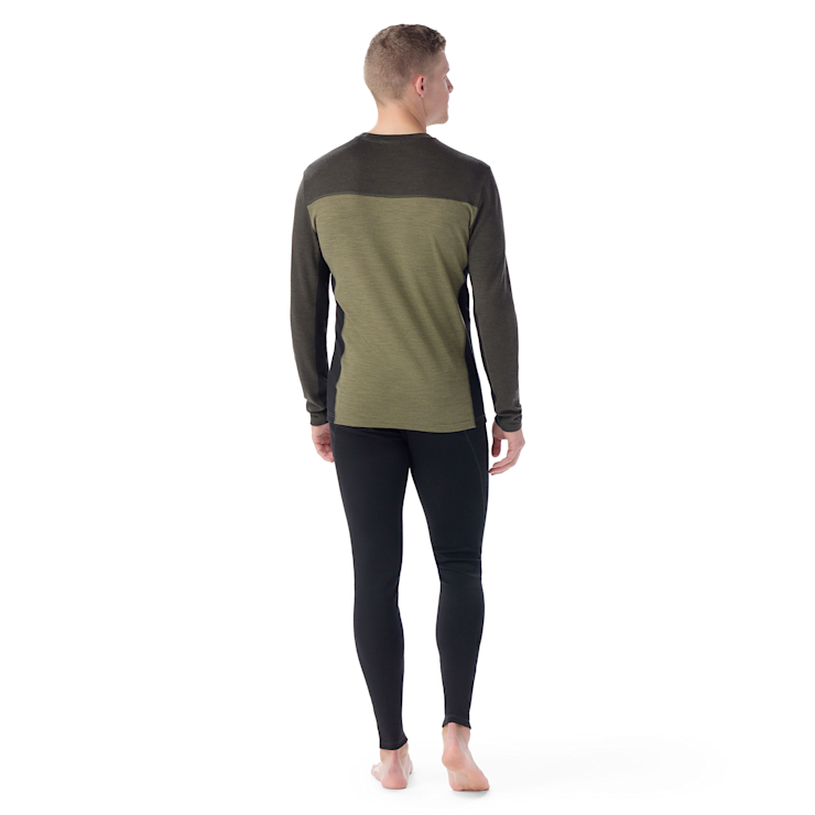 Smartwool Men's Classic Thermal Merino Base Layer Colorblock Crew - Winter Moss/North Woods Winter Moss/North Woods