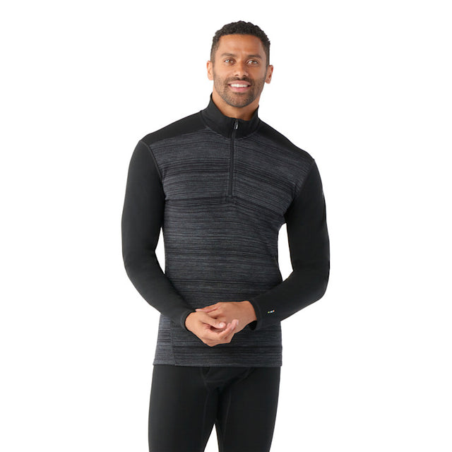 Smartwool Men's Classic Thermal Merino Base Layer Quarter-Zip - Black Color Shift Black Color Shift