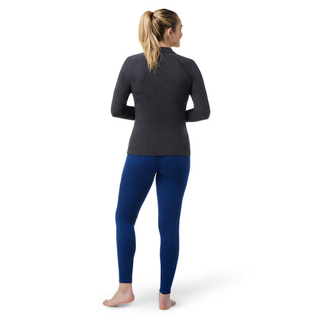 Smartwool Women's Classic Thermal Merino Base Layer Quarter-Zip - Charcoal Heather Charcoal Heather