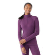 Smartwool Women's Classic Thermal Merino Base Layer Quarter-Zip - Purple Iris Heather Purple Iris Heather