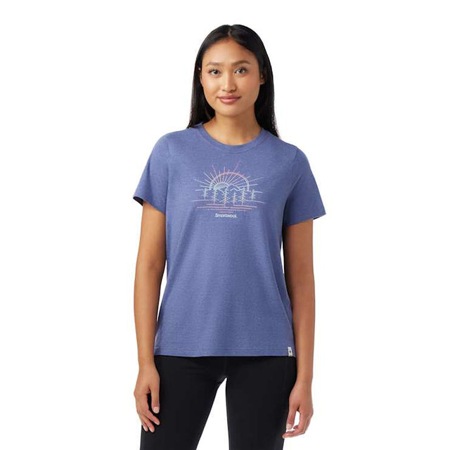 Smartwool Womens Mountain Sol Short Sleeve Graphic Tee - Nightfall Blue Nightfall Blue