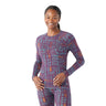 Smartwool Women's Classic Thermal Merino Base Layer Crew Purpleirisdigiplaid