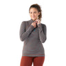 Smartwool Women's Classic Thermal Merino Base Layer 1/4 Zip Pecan brown dot