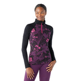 Smartwool Women's Classic Thermal Merino Base Layer 1/4 Zip Purple iris floral