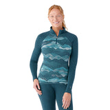 Smartwool Women's Classic Thermal Merino Base Layer 1/4 Zip Twilightbluemtnscape