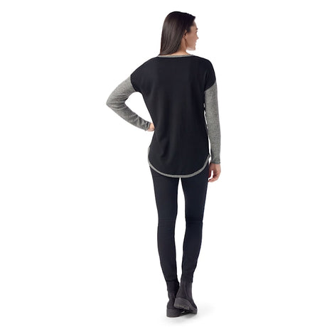 Smartwool Womens Shadow Pine Colorblock Sweater Black