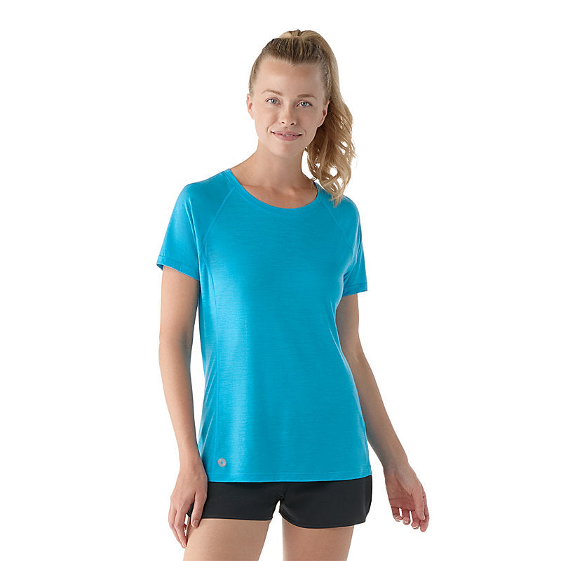 Smartwool Women's Active Ultralite Short Sleeve - Pool Blue Pool Blue