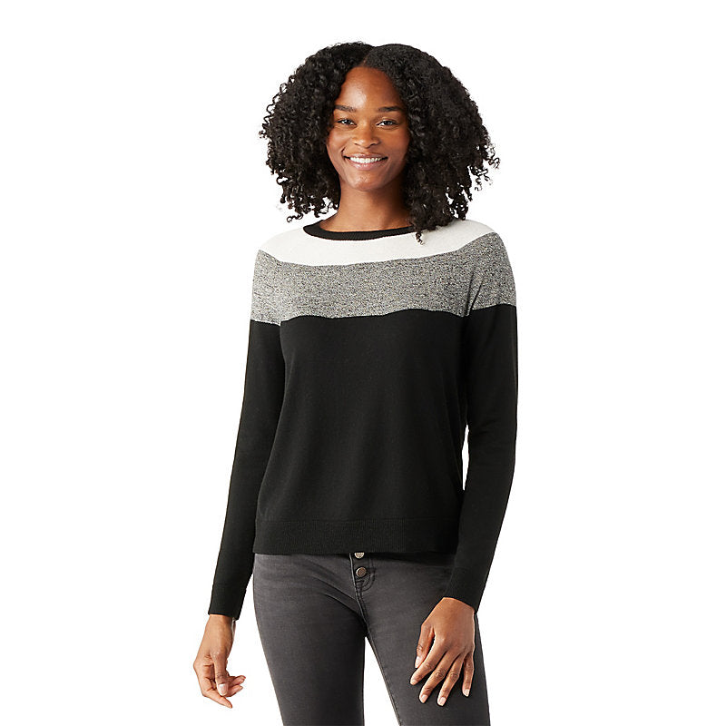 Smartwool Women's Edgewood Colorblock Crew Sweater Black