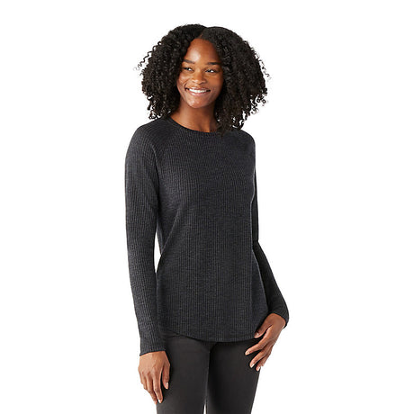 Smartwool Women's Thermal Merino Rib Crew Charcoal heather