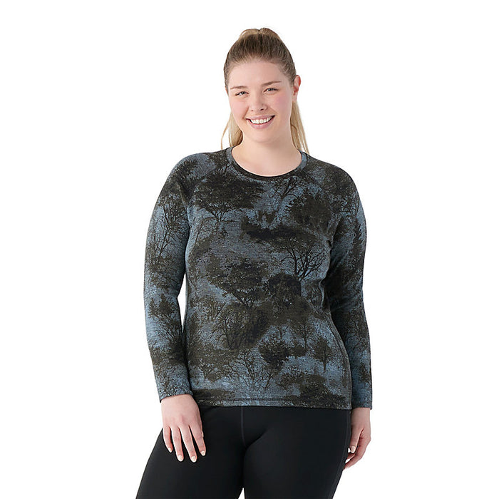 Smartwool Women's Classic Thermal Merino Base Layer Crew Plus Black forest