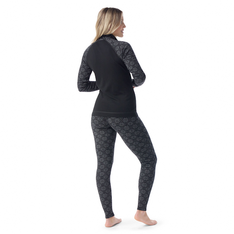 Smartwool Women's Classic Thermal Merino Base Layer Bottom - Black Digi Snow Black Digi Snow