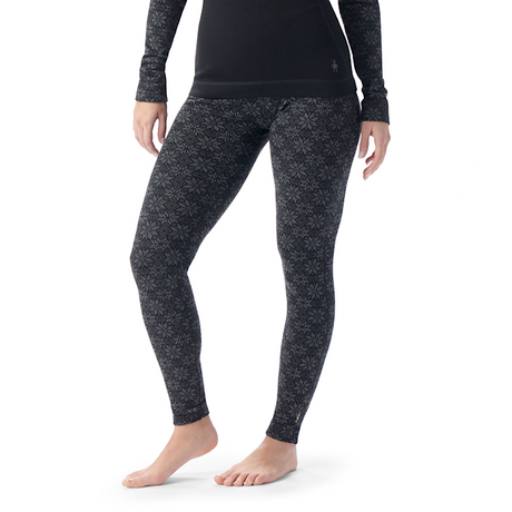 Smartwool Women's Classic Thermal Merino Base Layer Bottom - Black Digi Snow Black Digi Snow