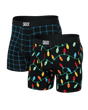 Saxx Men's Ultra Super Soft Boxer Brief Fly 2-Pack Getta Watt/Windowpane