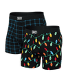 Saxx Men's Ultra Super Soft Boxer Brief Fly 2-Pack Getta Watt/Windowpane