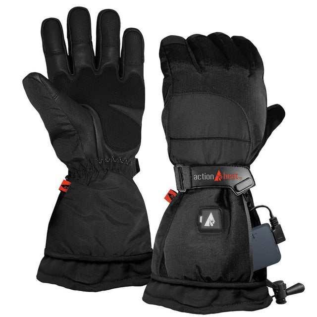 Action Heat Men's 5V Battery Heated Snow Gloves - Black Black