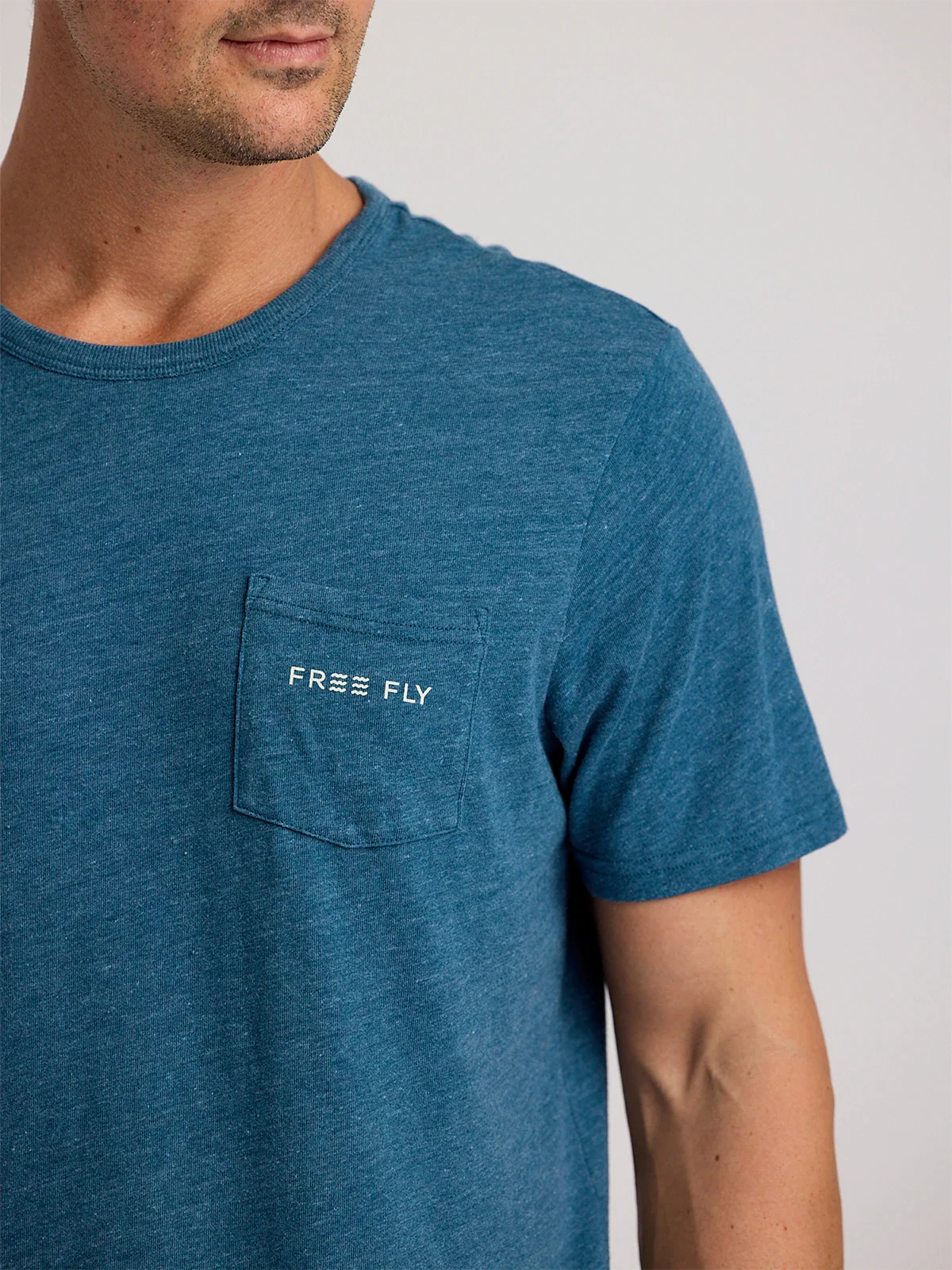 Free Fly Apparel Salt & Sun Pocket Tee - Heather Legion Blue