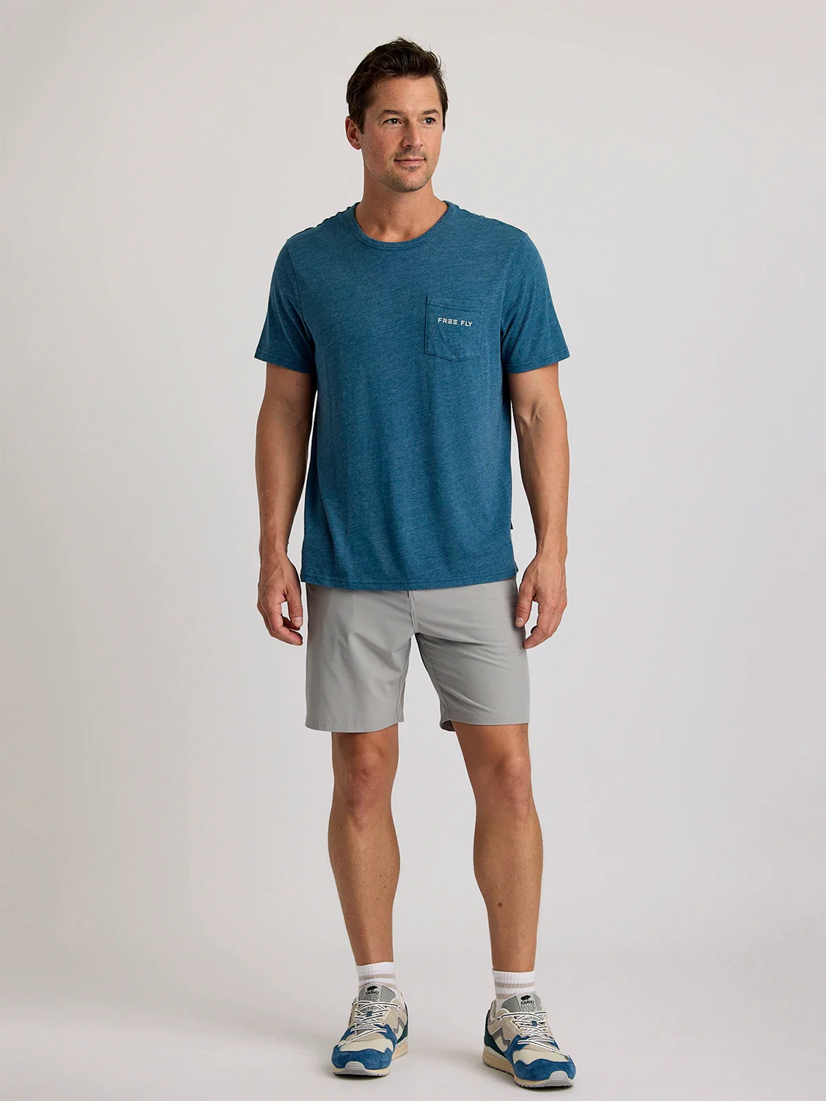 Free Fly Apparel Salt & Sun Pocket Tee - Heather Legion Blue