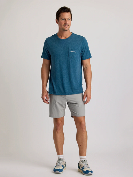 Free Fly Apparel Salt & Sun Pocket Tee - Heather Legion Blue