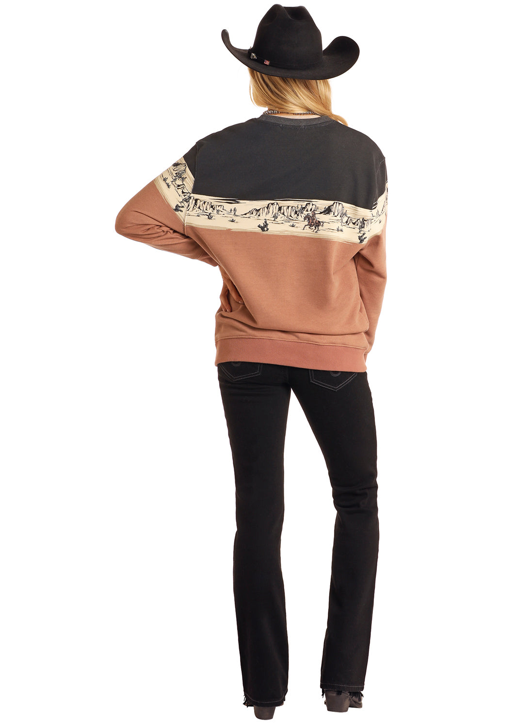 Rock & Roll Denim Scenic Border Sweatshirt - Multi