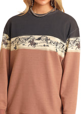 Rock & Roll Denim Scenic Border Sweatshirt - Multi