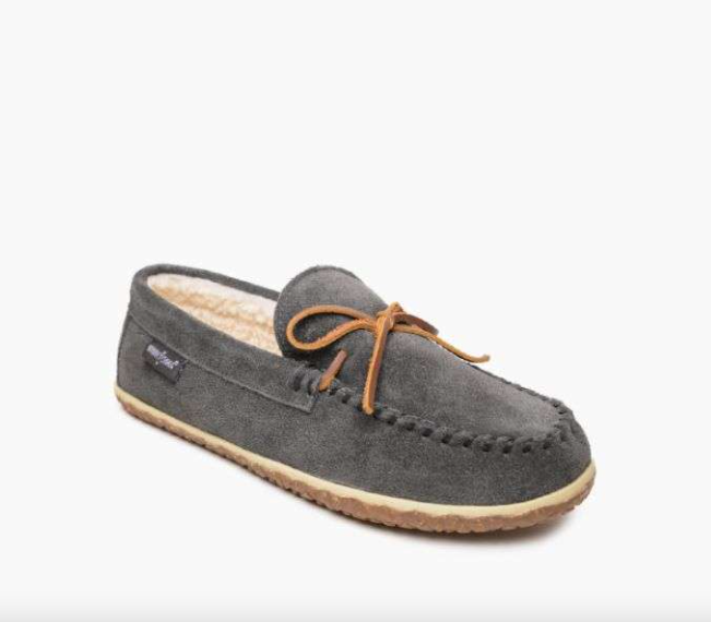 Minnetonka Men's Taft Moccasin Slippers Charcoal