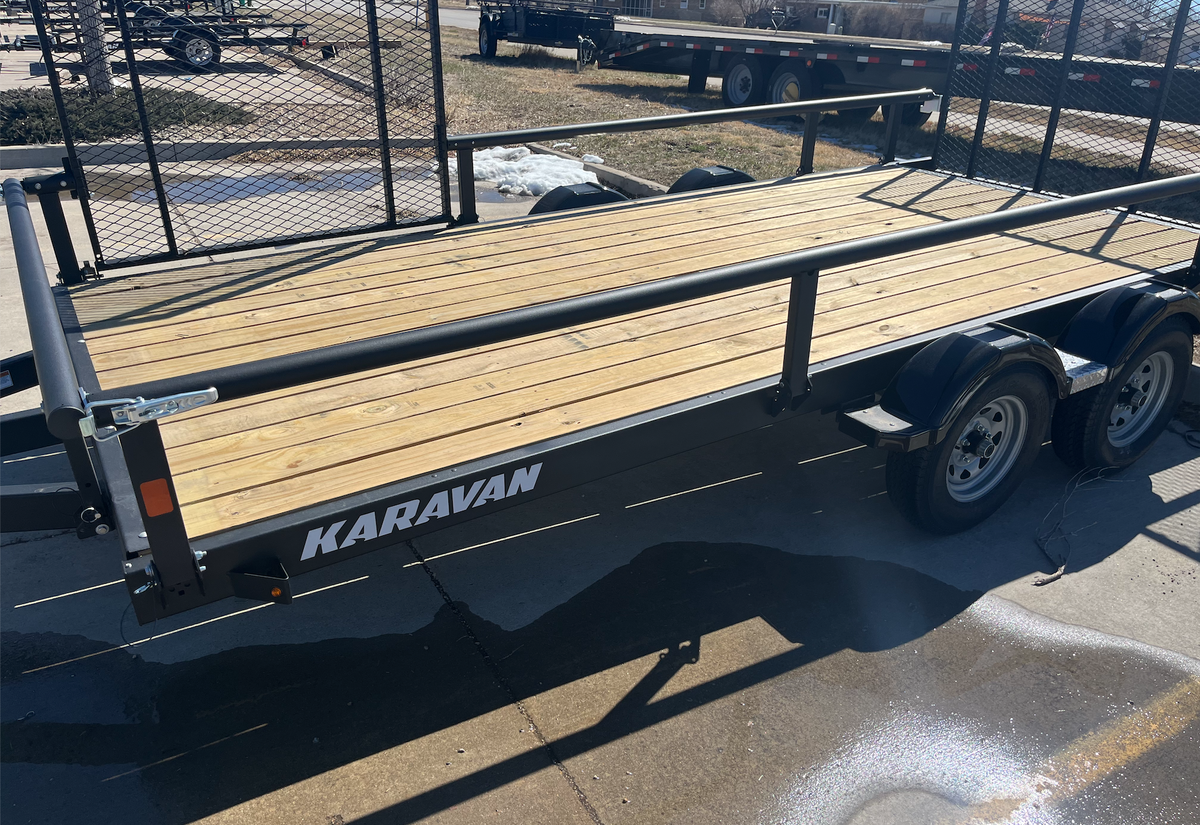 Karavan Trailer Ramp 7x15 Karavan dual axe trailer with side ramp – JAXOutdoorGearFarmandRanch