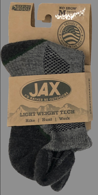 JAX Lightweight Tech No Show Sock - Charcoal/Green Charcoal/Green