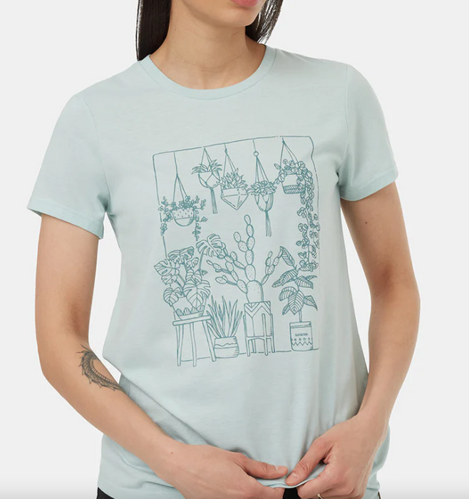 Tentree Women's Plant Club T-Shirt - Surf Spray Heather/Mountain Mist