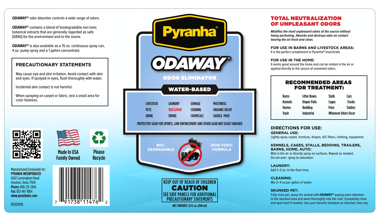 Pyranha Odaway Odor Eliminator - 32oz