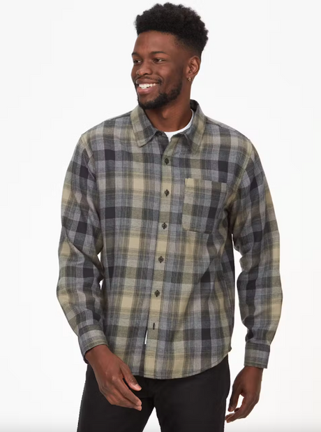 Marmot Men's Fairfax Novelty Lightweight Flannel Shirt - Black Black