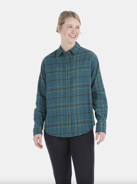 Marmot Women's Fairfax Novelty Lightweight Flannel Shirt - Dark Jungle Dark Jungle