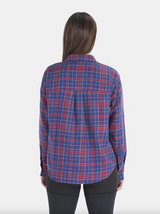 Marmot Women's Fairfax Novelty Lightweight Flannel Shirt - Team Red/Twilight Blue