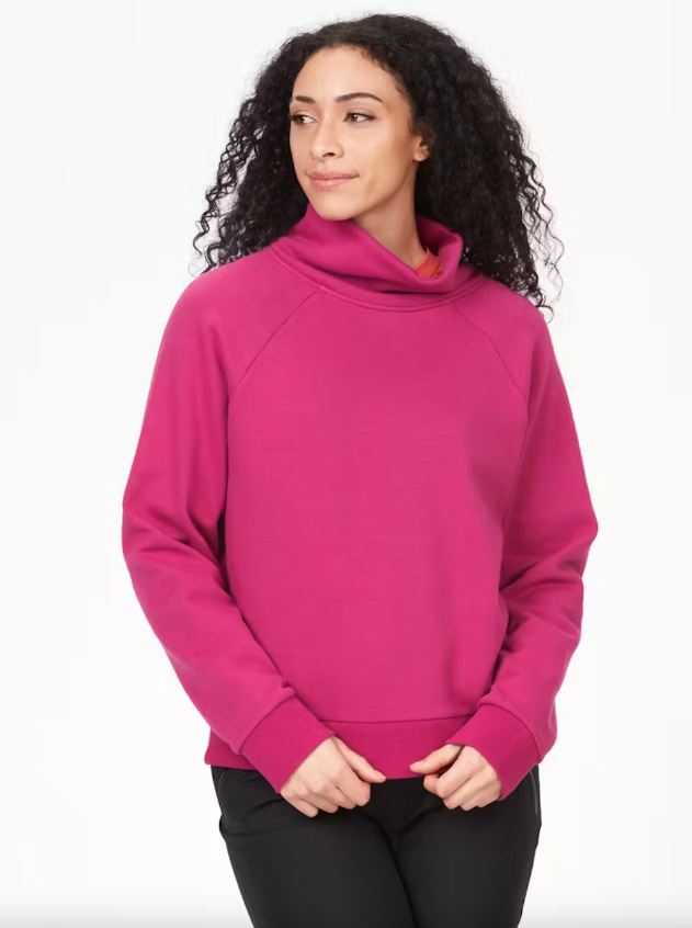 Marmot Women's Rowan Funnel Neck Long-Sleeve Sweatshirt - Bright Fuchsia Bright Fuchsia