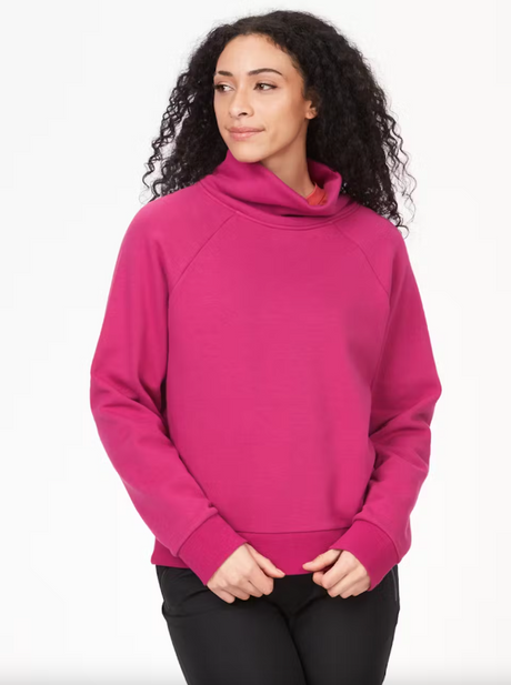 Marmot Women's Rowan Funnel Neck Long-Sleeve Sweatshirt - Bright Fuchsia Bright Fuchsia