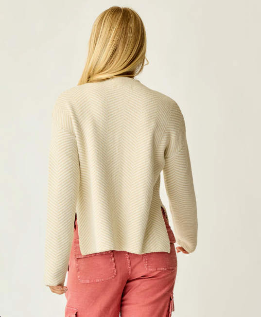 Carve Designs Women's Olivia Plush Sweater - Cement Herringbone