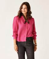 Carve Designs Women's Tatum Double Gauze Shirt - Raspberry