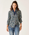 Carve Designs Women's Nadia Twill Shirt - Navy Ditsy Navy Ditsy